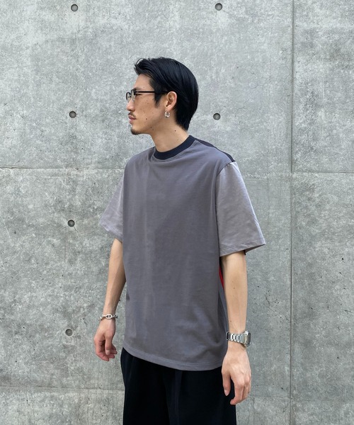 Coohem（コーヘン）の「【COOHEM / コーヘン】KNIT SIDELINE T-SHIRT / ニットサイドラインTシャツ（Tシャツ/カットソー・メンズ・グレー・M）」の3枚目の写真