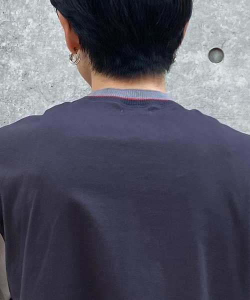 Coohem（コーヘン）の「【COOHEM / コーヘン】KNIT SIDELINE T-SHIRT / ニットサイドラインTシャツ（Tシャツ/カットソー・メンズ・グレー・M）」の4枚目の写真