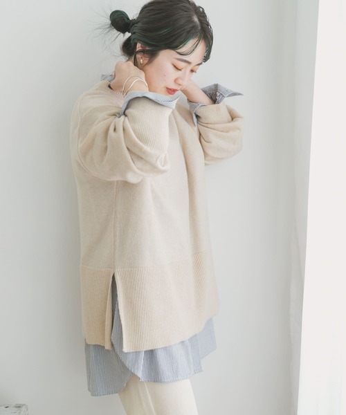 ITEMS URBANRESEARCH(アイテムズ アーバンリサーチ)の「クルーネックルーズニット(ニット/セーター・レディース・モカ/ミント/グレー系その他/パープル系その他・FREE)」の21枚目の写真