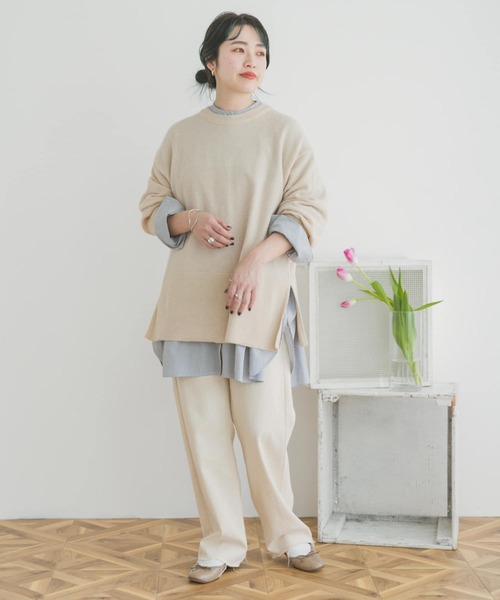 ITEMS URBANRESEARCH(アイテムズ アーバンリサーチ)の「クルーネックルーズニット(ニット/セーター・レディース・モカ/ミント/グレー系その他/パープル系その他・FREE)」の22枚目の写真