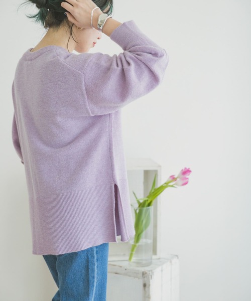 ITEMS URBANRESEARCH(アイテムズ アーバンリサーチ)の「クルーネックルーズニット(ニット/セーター・レディース・モカ/ミント/グレー系その他/パープル系その他・FREE)」の10枚目の写真