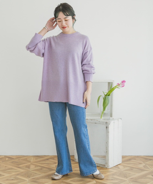 ITEMS URBANRESEARCH(アイテムズ アーバンリサーチ)の「クルーネックルーズニット(ニット/セーター・レディース・モカ/ミント/グレー系その他/パープル系その他・FREE)」の11枚目の写真