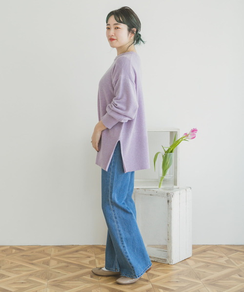 ITEMS URBANRESEARCH(アイテムズ アーバンリサーチ)の「クルーネックルーズニット(ニット/セーター・レディース・モカ/ミント/グレー系その他/パープル系その他・FREE)」の12枚目の写真