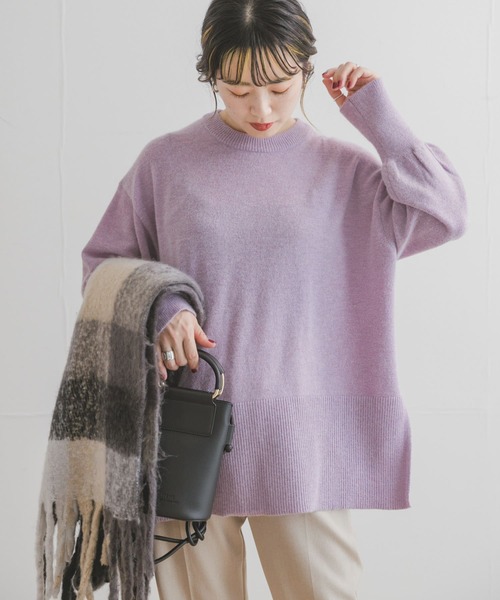 ITEMS URBANRESEARCH(アイテムズ アーバンリサーチ)の「クルーネックルーズニット(ニット/セーター・レディース・モカ/ミント/グレー系その他/パープル系その他・FREE)」の14枚目の写真