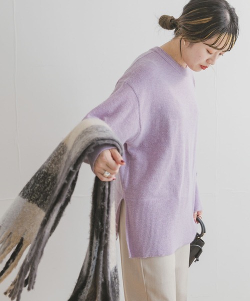 ITEMS URBANRESEARCH(アイテムズ アーバンリサーチ)の「クルーネックルーズニット(ニット/セーター・レディース・モカ/ミント/グレー系その他/パープル系その他・FREE)」の15枚目の写真