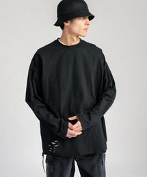 オーバーサイズ ダメージ加工ロンＴ カットソー