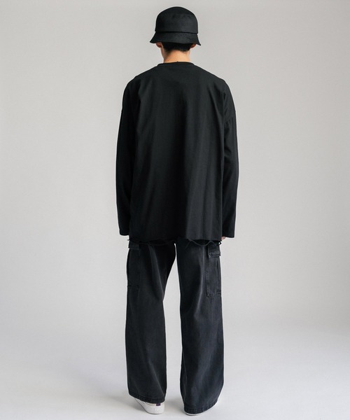 Ressaca(レサーカ)の「オーバーサイズ ダメージ加工ロンT カットソー(Tシャツ/カットソー・メンズ・ブラック/グレー/ホワイト・M/L/XL/XXL)」の15枚目の写真