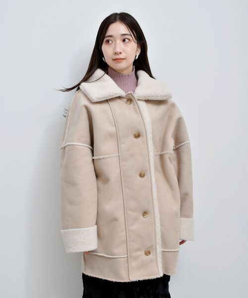 RETRO GIRL(レトロガール)の「BIGボアムートンコート(その他アウター・レディース・ブラウン/ブラック/ナチュラル・FREE)」の21枚目の写真