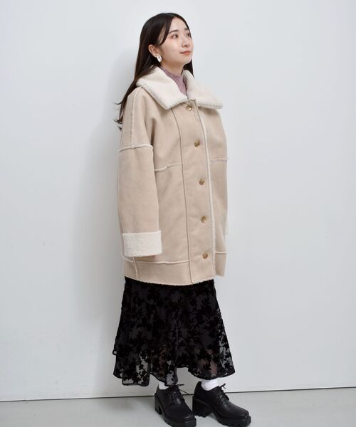 RETRO GIRL(レトロガール)の「BIGボアムートンコート(その他アウター・レディース・ブラウン/ブラック/ナチュラル・FREE)」の22枚目の写真