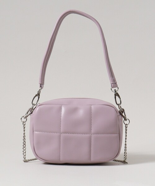 THE SHOP TK （ザ ショップ ティーケー ）の「◆【3WAY/チェーン付き】キルティングバッグ（ショルダーバッグ・レディース・ライトパープル/アイボリー/ブラック・00）」の3枚目の写真