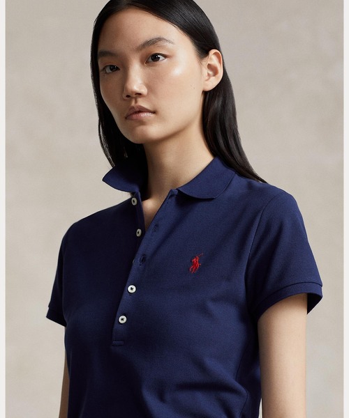 POLO RALPH LAUREN（ポロ ラルフ ローレン）の「スリム フィット ストレッチ ポロシャツ（ポロシャツ・レディース・ネイビー系1・XL/M/L/XS/S）」の6枚目の写真