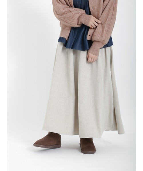 Samansa Mos2（サマンサ モスモス）の「柄アソートタックスカート（スカート・レディース・レッド/チャコール/ブラウン/ベージュ・ﾌﾘ-）」の3枚目の写真