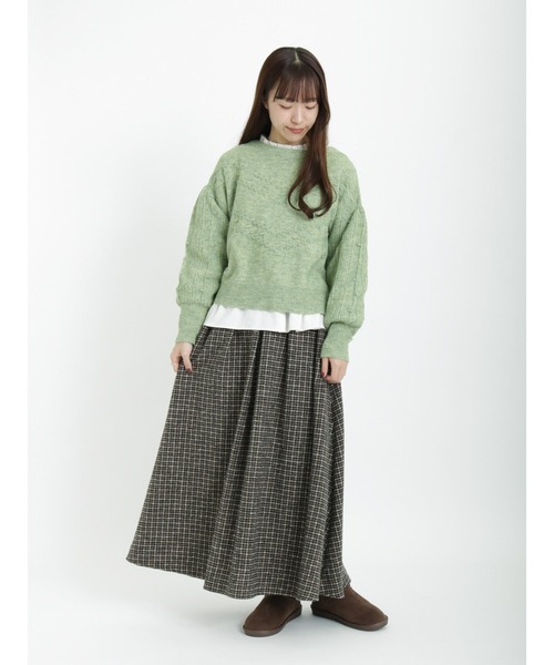 Samansa Mos2（サマンサ モスモス）の「柄アソートタックスカート（スカート・レディース・レッド/チャコール/ブラウン/ベージュ・ﾌﾘ-）」の9枚目の写真