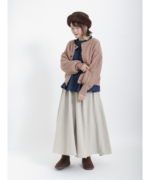 Samansa Mos2（サマンサ モスモス）の「柄アソートタックスカート（スカート・レディース・レッド/チャコール/ブラウン/ベージュ・ﾌﾘ-）」の13枚目の写真