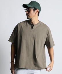 【WEB限定アイテム】8oz HEAVY WEIGHT OVER SIZE HENLEY TEE：8オンス ヘビーウェイト オーバーサイズ ビッグシルエット ヘンリーネックTシャツ