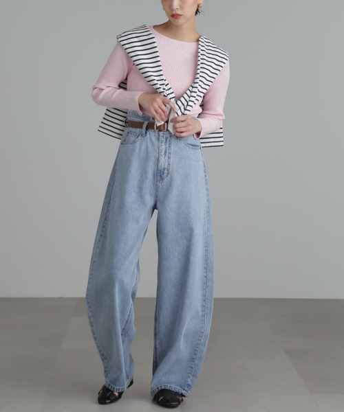 FREE'S MART（フリーズマート）の「◆[洗える]マシンウォッシャブルオーガニックコットン長袖ニット（ニット/セーター・レディース・ブラック/ピンク/グリーン/ホワイト・FREE）」の6枚目の写真