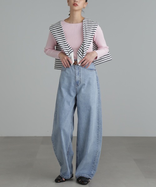 FREE'S MART（フリーズマート）の「◆[洗える]マシンウォッシャブルオーガニックコットン長袖ニット（ニット/セーター・レディース・ブラック/ピンク/グリーン/ホワイト・FREE）」の7枚目の写真