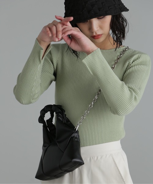 FREE'S MART（フリーズマート）の「◆[洗える]マシンウォッシャブルオーガニックコットン長袖ニット（ニット/セーター・レディース・ブラック/ピンク/グリーン/ホワイト・FREE）」の21枚目の写真