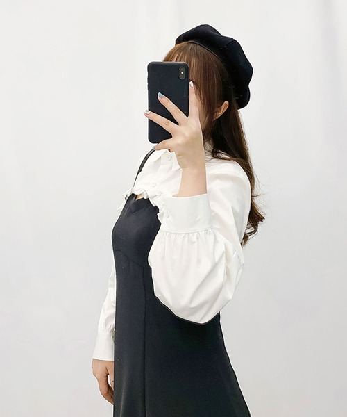 EPICKS（エピックス）の「【2点セット】フリルショートブラウス キャミミニワンピース（ワンピース・レディース・ブラック・M/L/XL）」の8枚目の写真