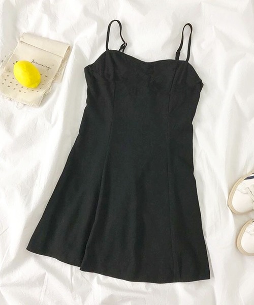 EPICKS（エピックス）の「【2点セット】フリルショートブラウス キャミミニワンピース（ワンピース・レディース・ブラック・M/L/XL）」の4枚目の写真