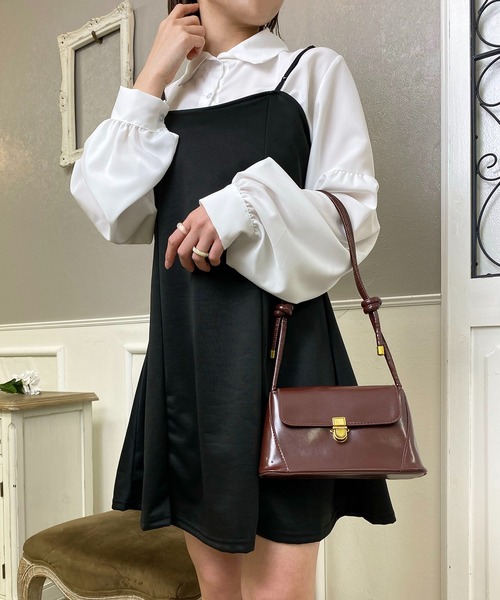 EPICKS（エピックス）の「【2点セット】フリルショートブラウス キャミミニワンピース（ワンピース・レディース・ブラック・M/L/XL）」の11枚目の写真