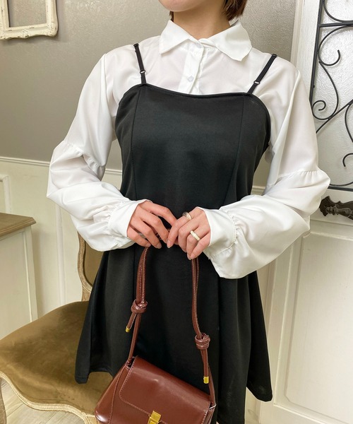 EPICKS（エピックス）の「【2点セット】フリルショートブラウス キャミミニワンピース（ワンピース・レディース・ブラック・M/L/XL）」の9枚目の写真