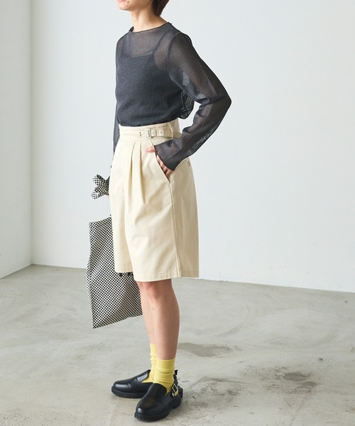 forksy.（フォルクシー）の「【forksy.】シアーストライプ長袖プルオーバー（Tシャツ/カットソー・レディース・ベージュ/グレー/ブルー/チャコールグレー・FREE）」の7枚目の写真