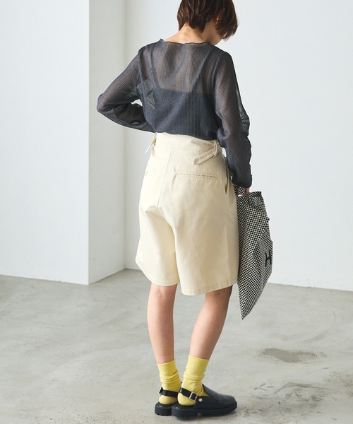 forksy.（フォルクシー）の「【forksy.】シアーストライプ長袖プルオーバー（Tシャツ/カットソー・レディース・ベージュ/グレー/ブルー/チャコールグレー・FREE）」の8枚目の写真