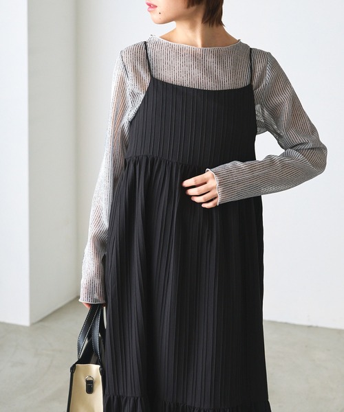 forksy.（フォルクシー）の「【forksy.】シアーストライプ長袖プルオーバー（Tシャツ/カットソー・レディース・ベージュ/グレー/ブルー/チャコールグレー・FREE）」の12枚目の写真