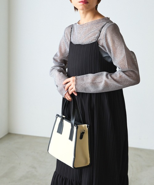 forksy.（フォルクシー）の「【forksy.】シアーストライプ長袖プルオーバー（Tシャツ/カットソー・レディース・ベージュ/グレー/ブルー/チャコールグレー・FREE）」の13枚目の写真