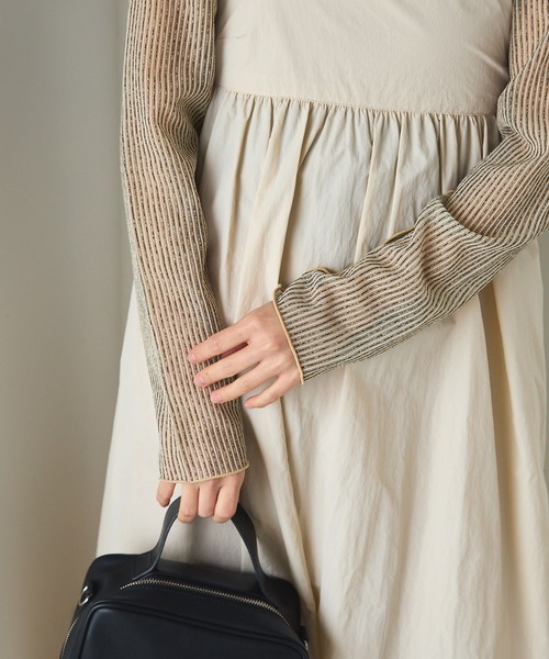 forksy.（フォルクシー）の「【forksy.】シアーストライプ長袖プルオーバー（Tシャツ/カットソー・レディース・ベージュ/グレー/ブルー/チャコールグレー・FREE）」の20枚目の写真