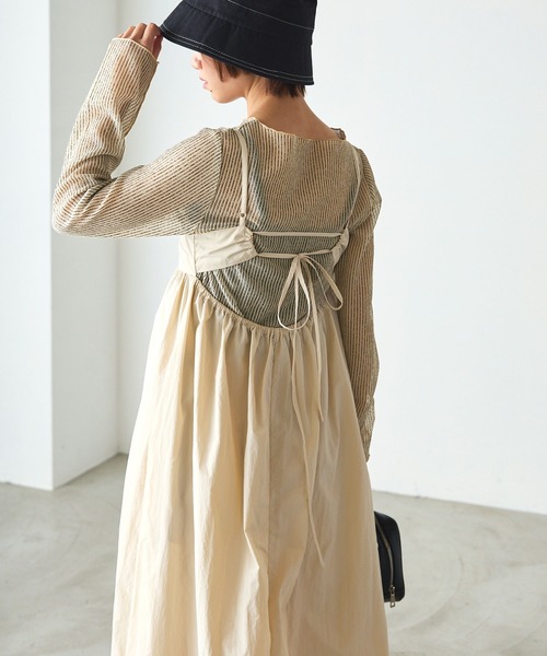 forksy.（フォルクシー）の「【forksy.】シアーストライプ長袖プルオーバー（Tシャツ/カットソー・レディース・ベージュ/グレー/ブルー/チャコールグレー・FREE）」の22枚目の写真