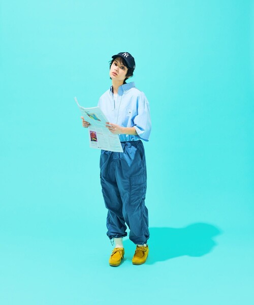 FREAK'S STORE(フリークスストア)の「ナイロンカーゴパンツ/イージーパンツ(カーゴパンツ・メンズ・ホワイト/ブラック/オレンジ/オリーブ/サックスブルー・SMALL/MEDIUM/LARGE)」の9枚目の写真