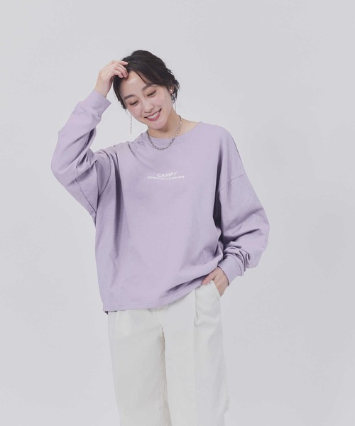 CAMP7（キャンプセブン）の「【CAMP7】バックロゴプリントロンＴ（Tシャツ/カットソー・レディース・ホワイト/ブラック/ライラック・M/L）」の16枚目の写真