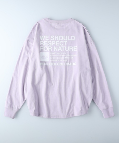 CAMP7（キャンプセブン）の「【CAMP7】バックロゴプリントロンＴ（Tシャツ/カットソー・レディース・ホワイト/ブラック/ライラック・M/L）」の6枚目の写真