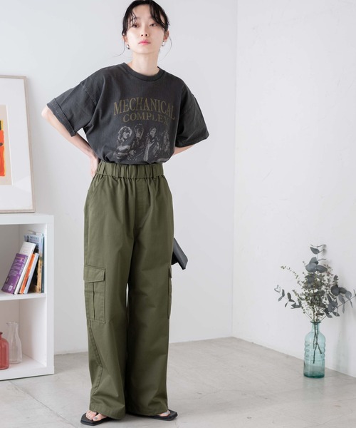 WEGO(ウィゴー)の「WEGO/イージーワイドカーゴパンツ(カーゴパンツ・レディース・その他1/ホワイト/ブラック/カーキ・FREE)」の7枚目の写真