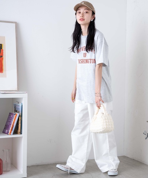 WEGO(ウィゴー)の「WEGO/イージーワイドカーゴパンツ(カーゴパンツ・レディース・その他1/ホワイト/ブラック/カーキ・FREE)」の5枚目の写真