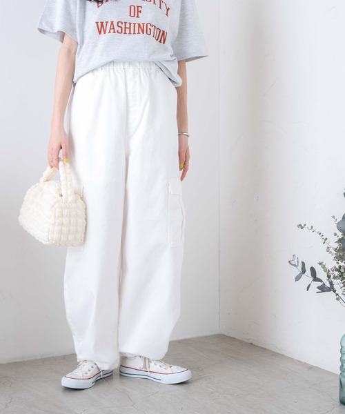 WEGO(ウィゴー)の「WEGO/イージーワイドカーゴパンツ(カーゴパンツ・レディース・その他1/ホワイト/ブラック/カーキ・FREE)」の16枚目の写真