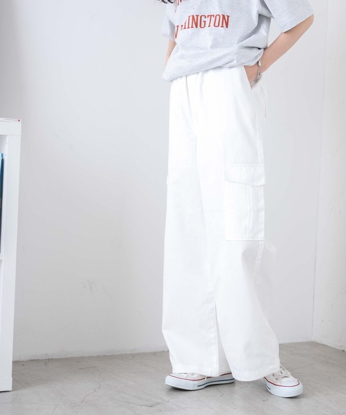 WEGO(ウィゴー)の「WEGO/イージーワイドカーゴパンツ(カーゴパンツ・レディース・その他1/ホワイト/ブラック/カーキ・FREE)」の17枚目の写真