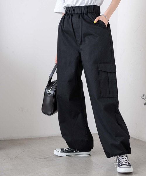 WEGO(ウィゴー)の「WEGO/イージーワイドカーゴパンツ(カーゴパンツ・レディース・その他1/ホワイト/ブラック/カーキ・FREE)」の19枚目の写真