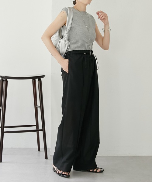 COLLAGE GALLARDAGALANTE（コラージュガリャルダガランテ）の「スリットヘム2WAYニット（ニット/セーター・レディース・チャコールグレー/ライトグレー・FREE）」の3枚目の写真