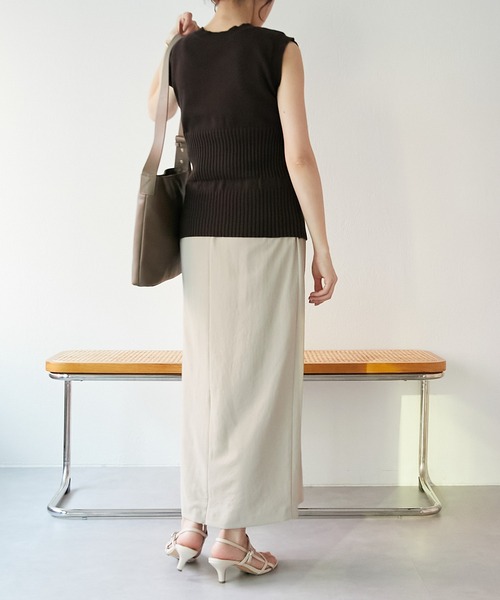 COLLAGE GALLARDAGALANTE（コラージュガリャルダガランテ）の「スリットヘム2WAYニット（ニット/セーター・レディース・チャコールグレー/ライトグレー・FREE）」の12枚目の写真