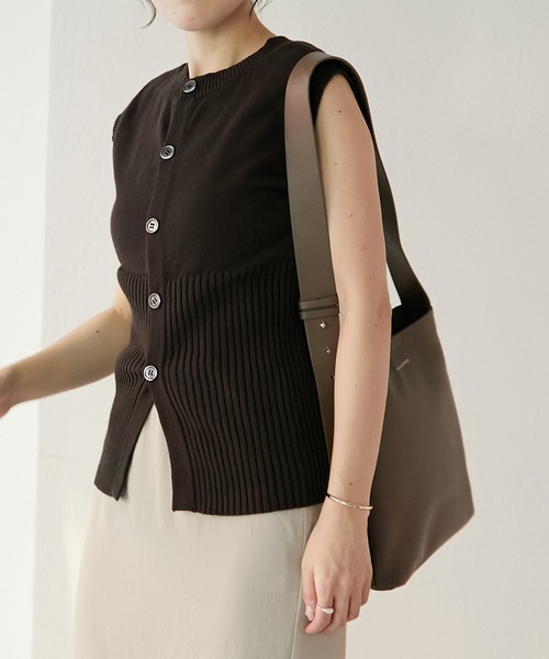 COLLAGE GALLARDAGALANTE（コラージュガリャルダガランテ）の「スリットヘム2WAYニット（ニット/セーター・レディース・チャコールグレー/ライトグレー・FREE）」の10枚目の写真