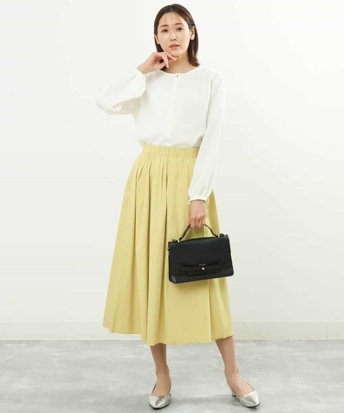 MK MICHEL KLEIN（エムケーミッシェルクラン）の「ジョーゼットブラウス/2way/洗える/WEB限定（シャツ/ブラウス・レディース・ライトブルー/ホワイト/ライトグリーン・38/40）」の9枚目の写真