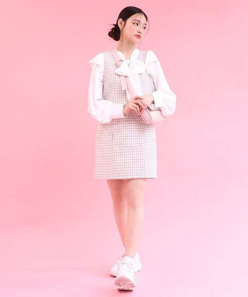 one after another NICE CLAUP（ワンアフターアナザーナイスクラップ）の「ミニマルボディーバック（ボディバッグ/ウエストポーチ・レディース・アイボリー/ピンク・FREE）」の8枚目の写真