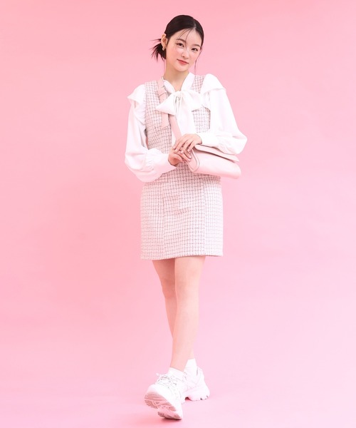 one after another NICE CLAUP（ワンアフターアナザーナイスクラップ）の「ミニマルボディーバック（ボディバッグ/ウエストポーチ・レディース・アイボリー/ピンク・FREE）」の9枚目の写真