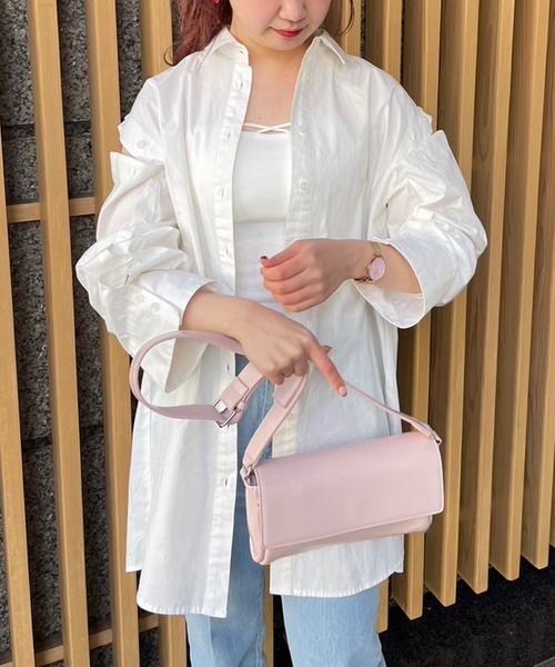 one after another NICE CLAUP（ワンアフターアナザーナイスクラップ）の「ミニマルボディーバック（ボディバッグ/ウエストポーチ・レディース・アイボリー/ピンク・FREE）」の14枚目の写真