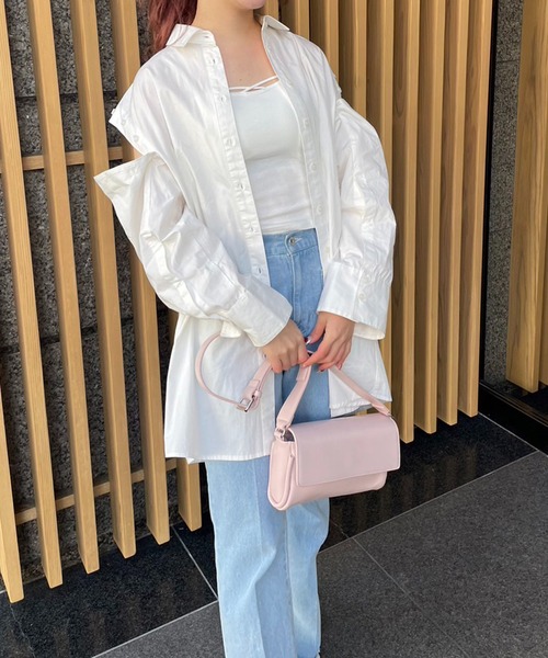 one after another NICE CLAUP（ワンアフターアナザーナイスクラップ）の「ミニマルボディーバック（ボディバッグ/ウエストポーチ・レディース・アイボリー/ピンク・FREE）」の11枚目の写真