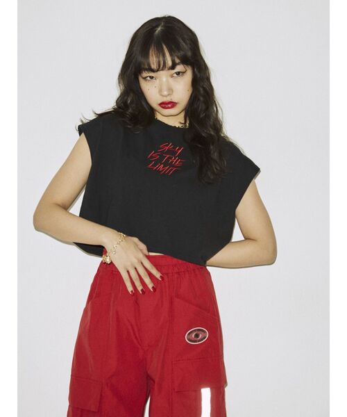 jouetie（ジュエティ）の「ロゴクロップドタンクトップ（タンクトップ・レディース・ブラック/オフホワイト/ブルー・MEDIUM）」の18枚目の写真