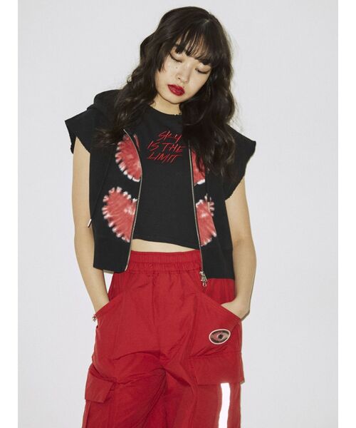 jouetie（ジュエティ）の「ロゴクロップドタンクトップ（タンクトップ・レディース・ブラック/オフホワイト/ブルー・MEDIUM）」の4枚目の写真